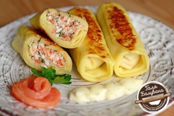 Млинці з лососем і сиром