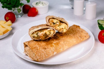 Лаваш з куркою, грибами та сиром