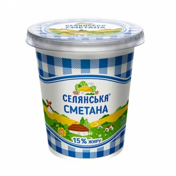 Сметана 15% ТМ "Селянська" 300г