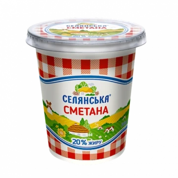 Сметана 20% ТМ "Селянська" 300г