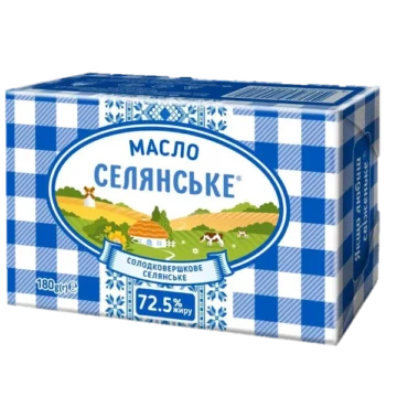 Масло сол. вершкове. селянське 72,5% "Селянське" 180 г