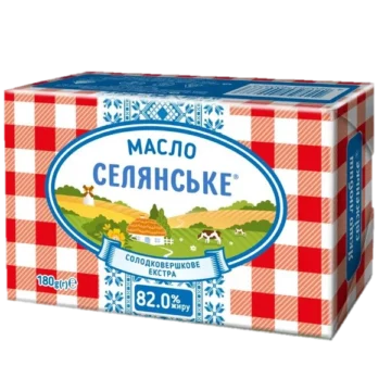Масло сол. вершкове Волог.82% "Селянське" 180г